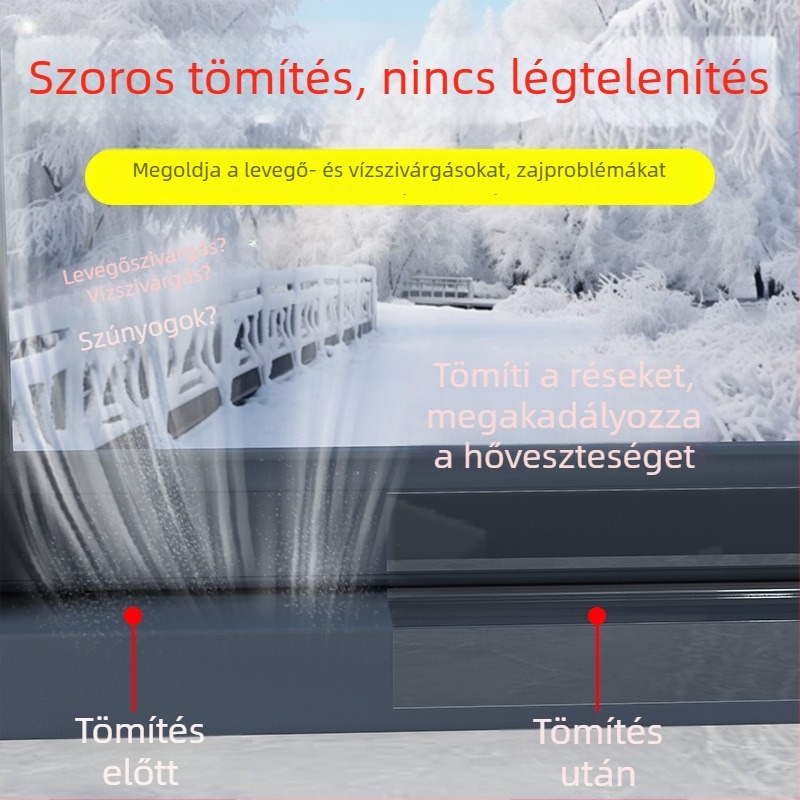 Ablakokhoz tömítőszalag, vastítás izoláció, ajtó- és ablak közötti rések tömítésére, szélálló, hátoldali magas viszkozitású ragasztóval