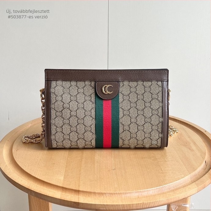 Női bőr láncos táska logóval, prémium quiltelt dizájn, crossbody táska