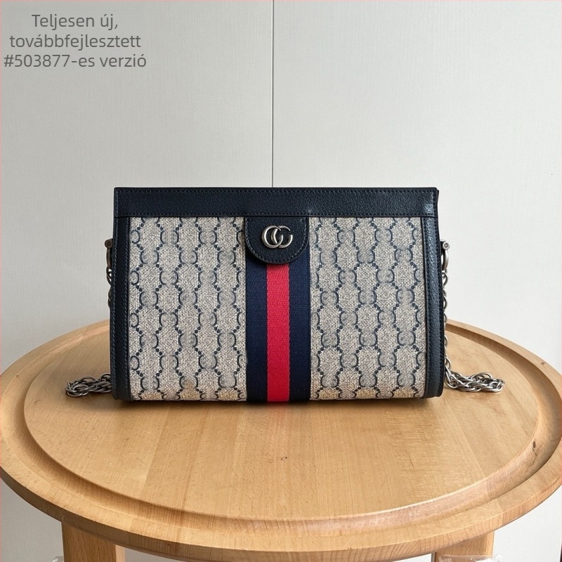 Női bőr láncos táska logóval, prémium quiltelt dizájn, crossbody táska