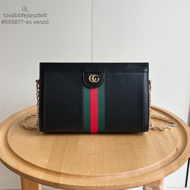 Női bőr láncos táska logóval, prémium quiltelt dizájn, crossbody táska