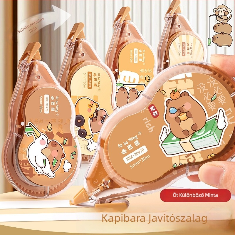 Kapibara nagy kapacitású javítószalag, karikatúra-gradienttel, diákoknak, csendes az általános iskolában