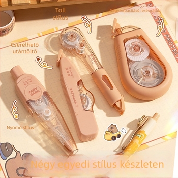 Kaba Bear korrigáló szalag készlet diákoknak – nagy kapacitás, elegáns megjelenés, zökkenőmentes működés, nem akad el, kapibara kiadás