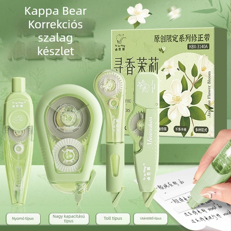 Kaba Bear korrigáló szalag készlet diákoknak – nagy kapacitás, elegáns megjelenés, zökkenőmentes működés, nem akad el, kapibara kiadás
