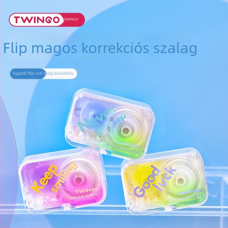 Tiangao B1203 Mini Fordítható Javító Szalag, Gradientszínű, Kompakt Átlátszó – Diákoknak