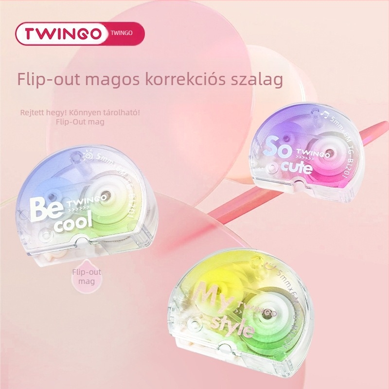Tiangao B1203 Mini Fordítható Javító Szalag, Gradientszínű, Kompakt Átlátszó – Diákoknak