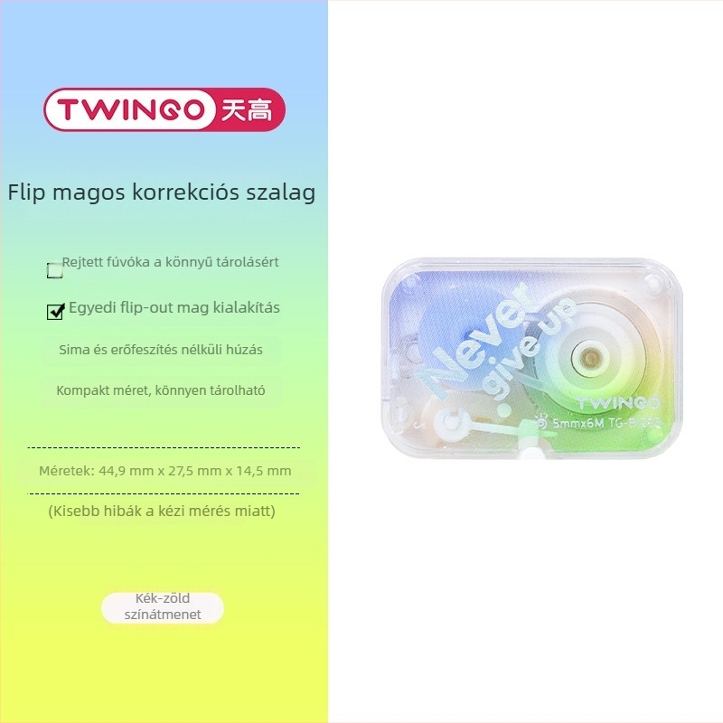 Tiangao B1203 Mini Fordítható Javító Szalag, Gradientszínű, Kompakt Átlátszó – Diákoknak