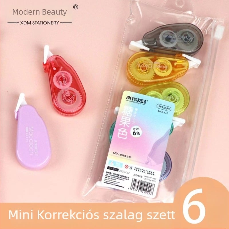 Modern Beauty 6 darabos mini hibajavító szalag készlet diákok számára rajzfilmszerű dizájnnal