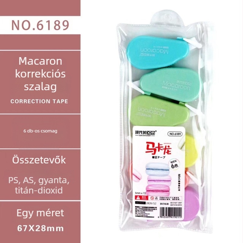 Modern Beauty 6 darabos mini hibajavító szalag készlet diákok számára rajzfilmszerű dizájnnal