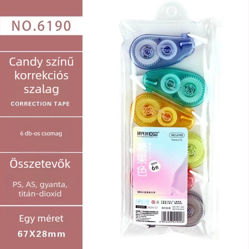 Modern Beauty 6 darabos mini hibajavító szalag készlet diákok számára rajzfilmszerű dizájnnal