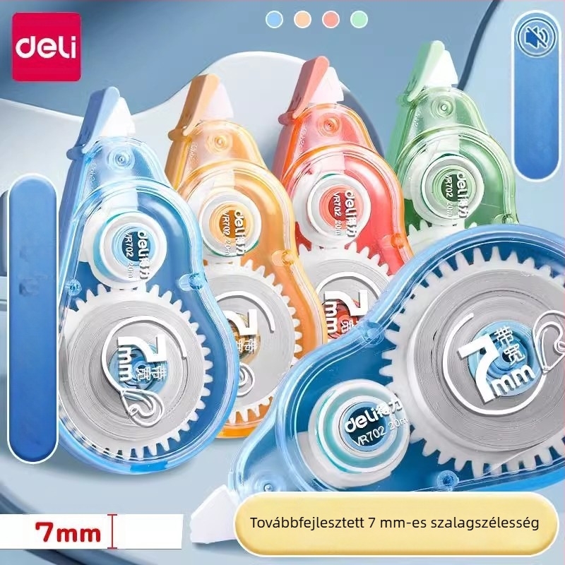 Deli 7 mm-es korrigáló szalag, csendes működésű, diákoknak, nagy kapacitás, sima korrekció