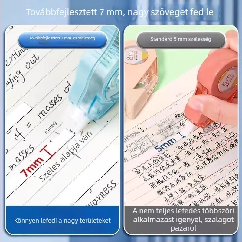 Deli 7 mm-es korrigáló szalag, csendes működésű, diákoknak, nagy kapacitás, sima korrekció