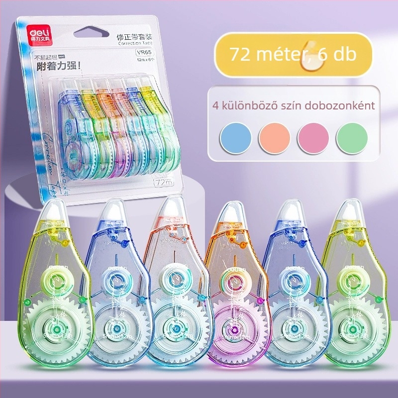 Deli 7 mm-es korrigáló szalag, csendes működésű, diákoknak, nagy kapacitás, sima korrekció