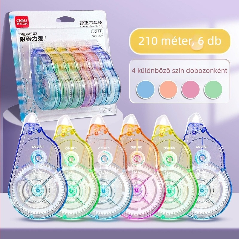 Deli 7 mm-es korrigáló szalag, csendes működésű, diákoknak, nagy kapacitás, sima korrekció