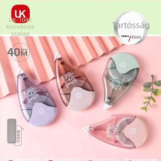 Korrigáló szalag lehajtható fedéllel, ütésálló, nagy kapacitású, diákoknak és irodai használatra