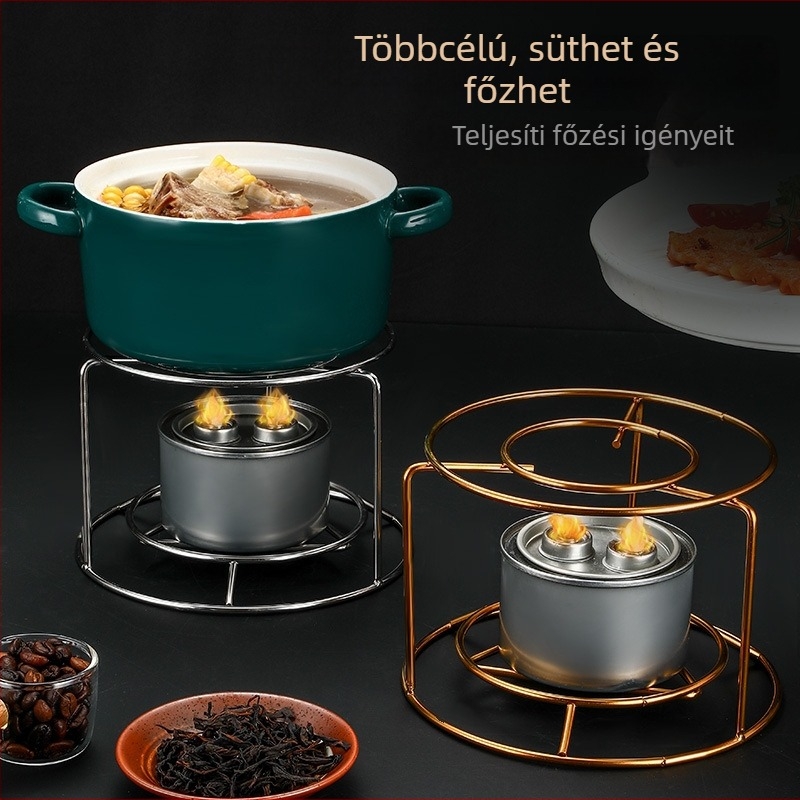 Rozsdamentes acél alkoholfőző állvány, háromlábú, multifunkcionális kültéri edényállvány