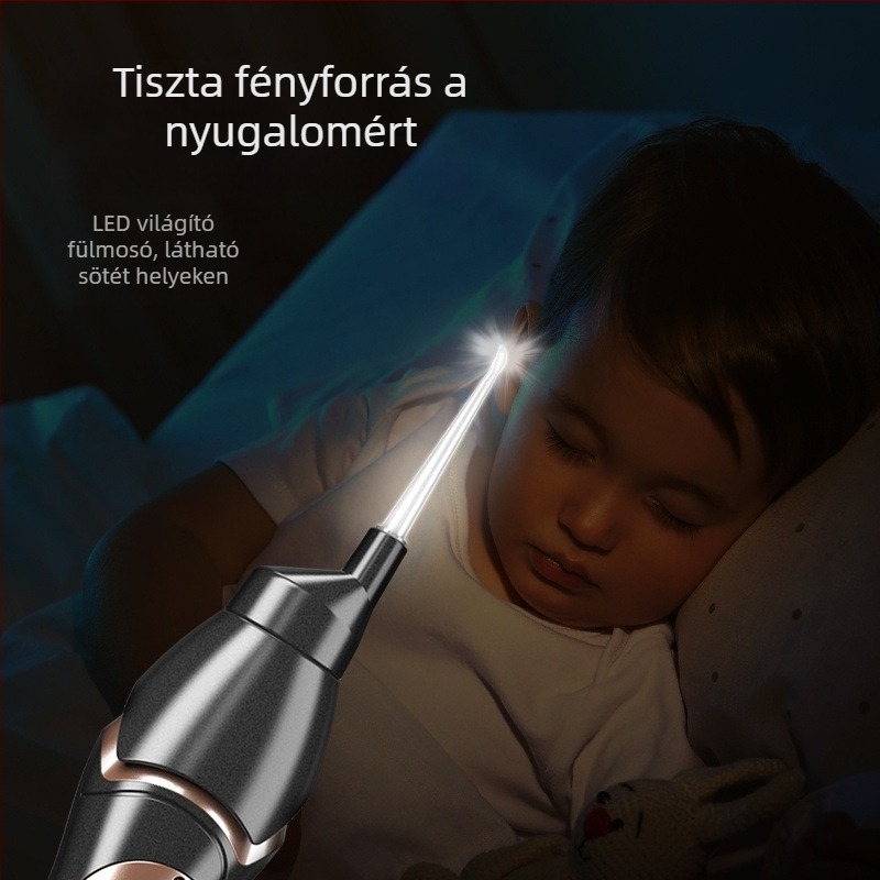 Látható, világító elektromos fültisztító puha véggel, gyerekeknek és felnőtteknek, hordozható otthoni használatra