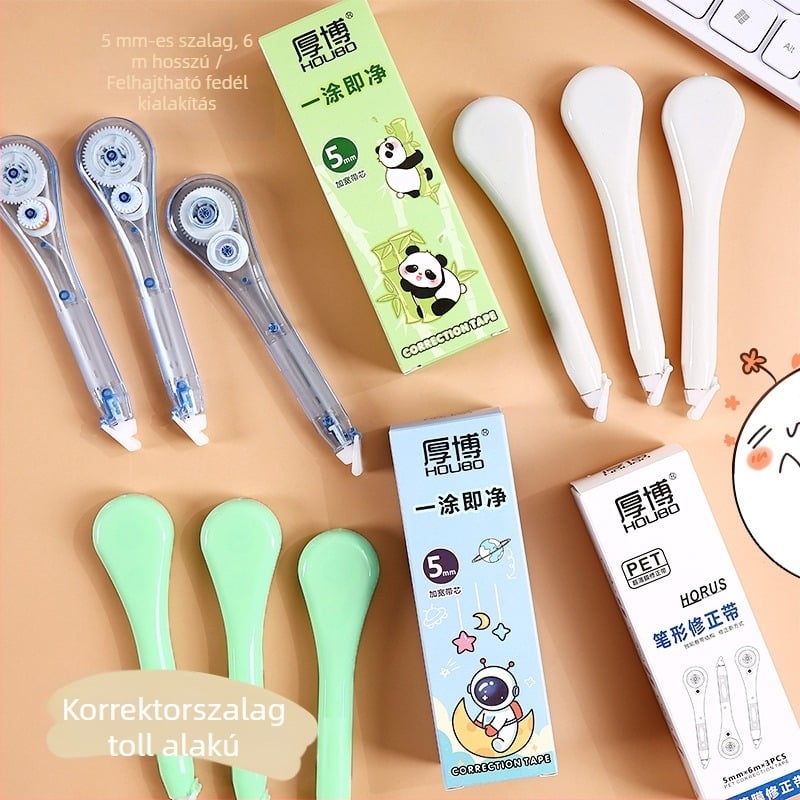 Panda stílusú hibajavító szalag általános iskolásoknak, hordozható, nagy kapacitású, csendes, nyom nélkül