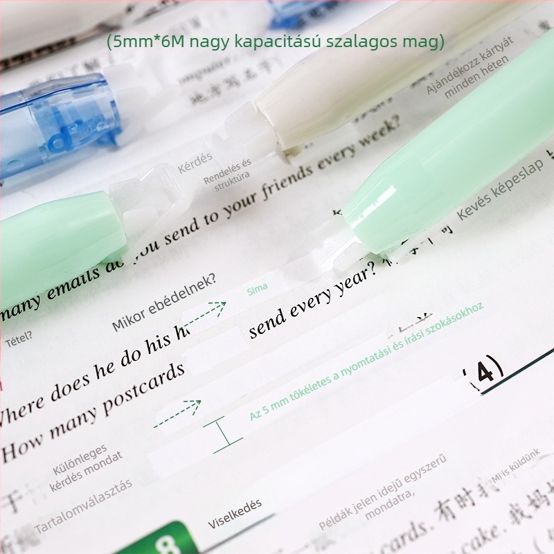 Panda stílusú hibajavító szalag általános iskolásoknak, hordozható, nagy kapacitású, csendes, nyom nélkül
