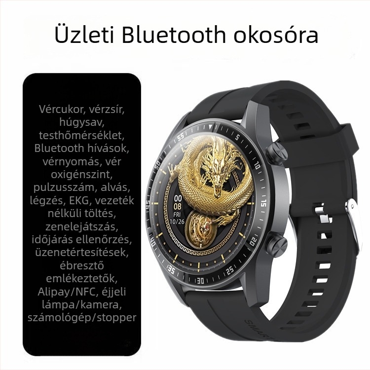 GT2 NFC okosóra hozzáférés-ellenőrzéssel, glikóz- és húgysavmonitorozás, Bluetooth hívások, pulzus, vérnyomás, vér oxigén-szaturációja és lipidek