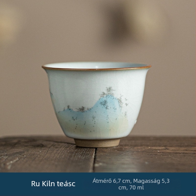 Ru Kiln mesters csésze – kerámia, kis teáscsésze kóstoláshoz, Jian Zhan stílusú egyéni teáscsésze