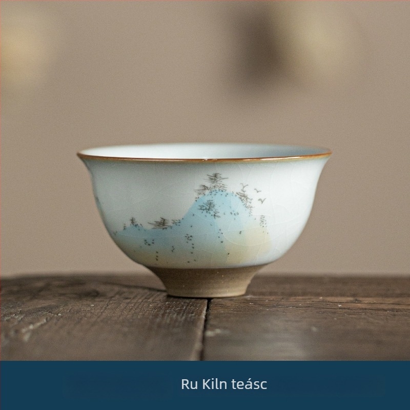 Ru Kiln mesters csésze – kerámia, kis teáscsésze kóstoláshoz, Jian Zhan stílusú egyéni teáscsésze
