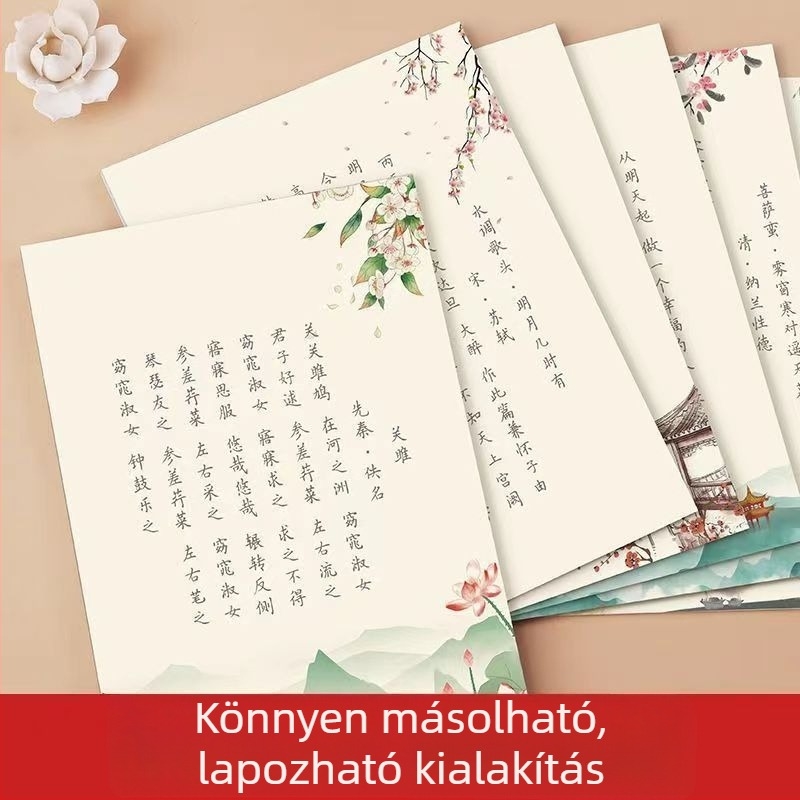 Gyakorlófüzet kaligráfiához Tang és Song költészete és próza, Kaishu és Xingkai stílusokkal; tollbarát papír