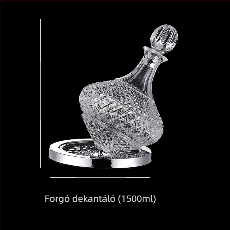 Kristályüveg boros decanter fedővel, gyémánt-stílusú, 1000 ml kapacitás