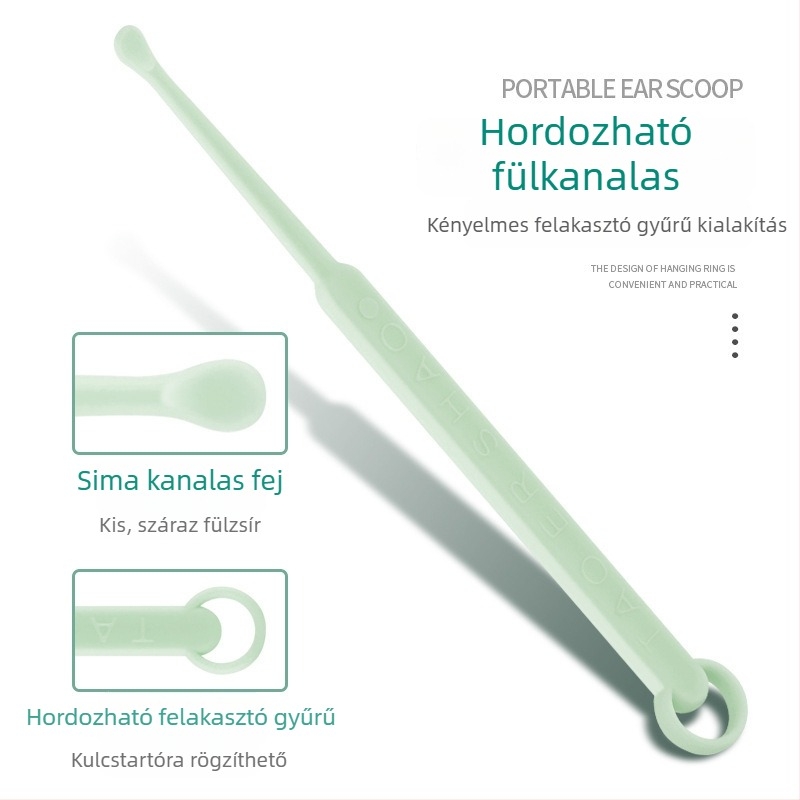 Hordozható fülpiszkáló kettős fejű spirál fejjel a fülzsír eltávolításához