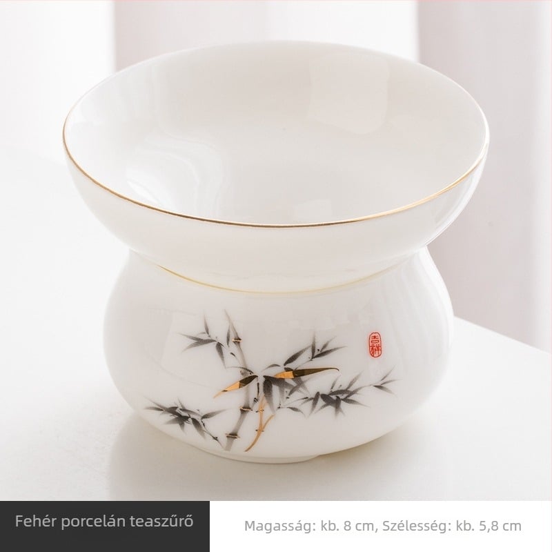 Fehér porcelán teafilter, kerámiából készült, otthoni használatra, Kung Fu teáskészlet