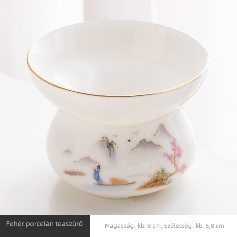 Fehér porcelán teafilter, kerámiából készült, otthoni használatra, Kung Fu teáskészlet