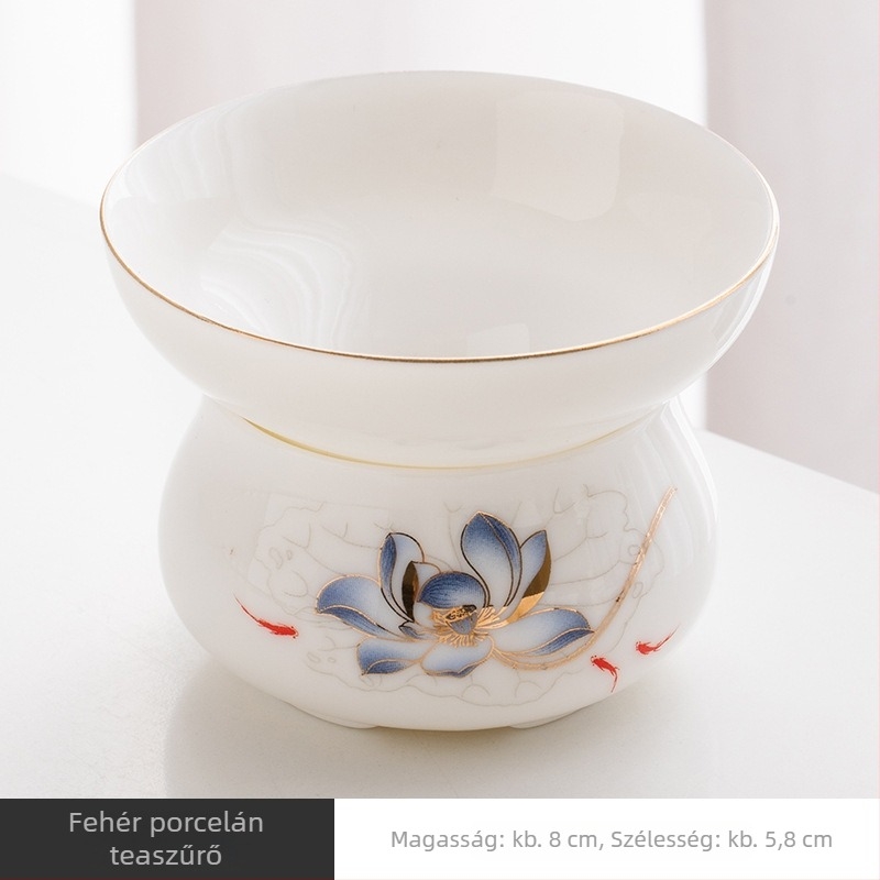 Fehér porcelán teafilter, kerámiából készült, otthoni használatra, Kung Fu teáskészlet