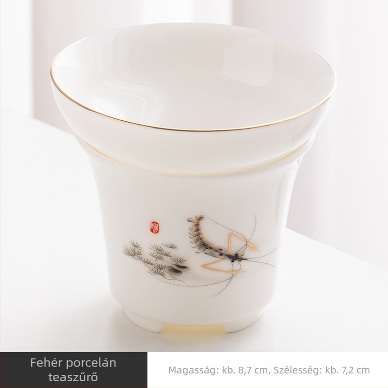 Fehér porcelán teafilter, kerámiából készült, otthoni használatra, Kung Fu teáskészlet