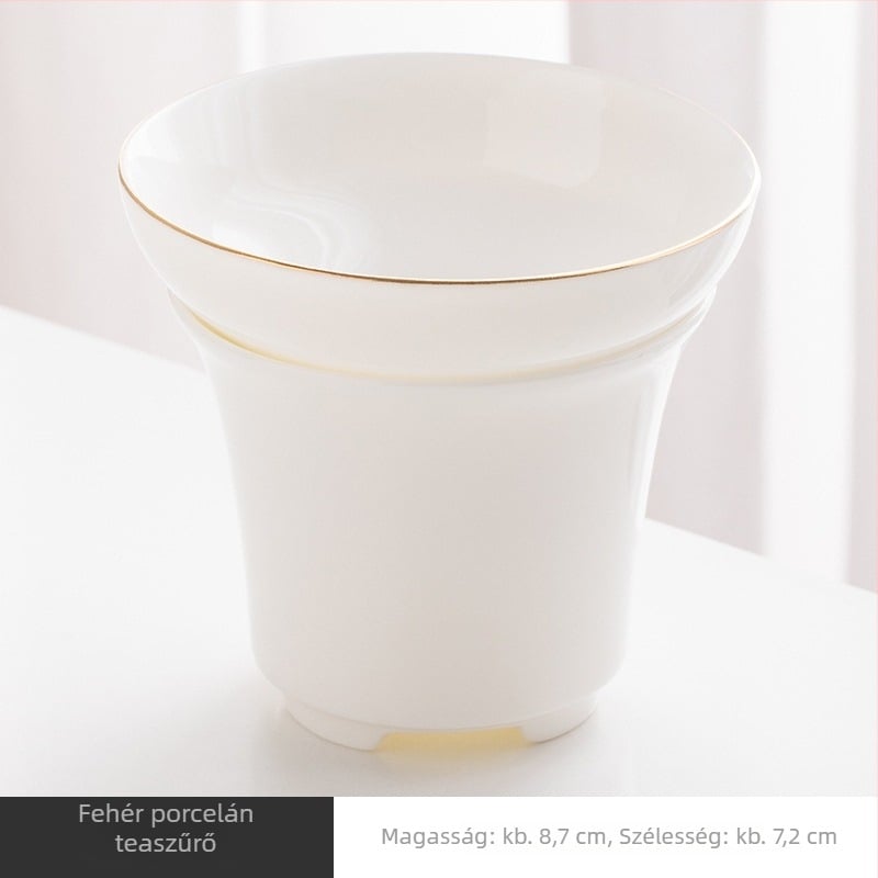 Fehér porcelán teafilter, kerámiából készült, otthoni használatra, Kung Fu teáskészlet