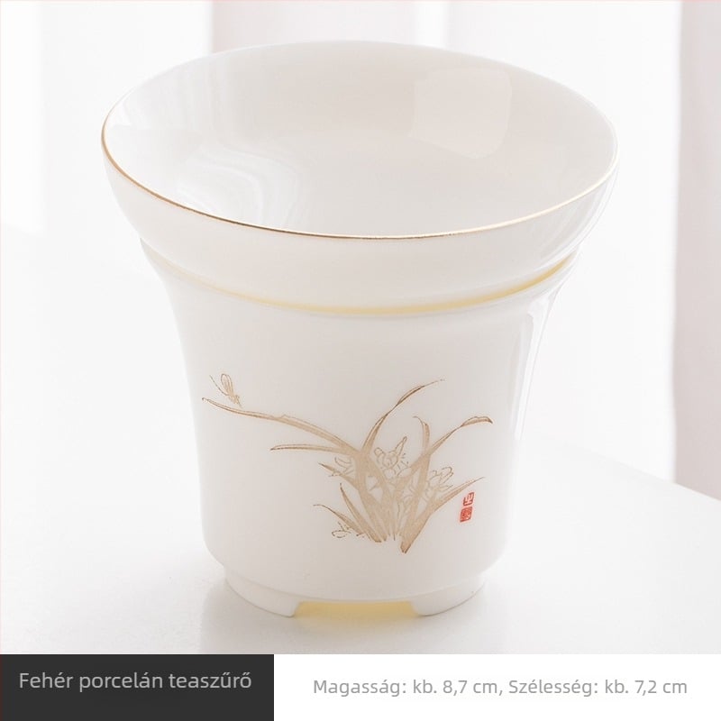 Fehér porcelán teafilter, kerámiából készült, otthoni használatra, Kung Fu teáskészlet