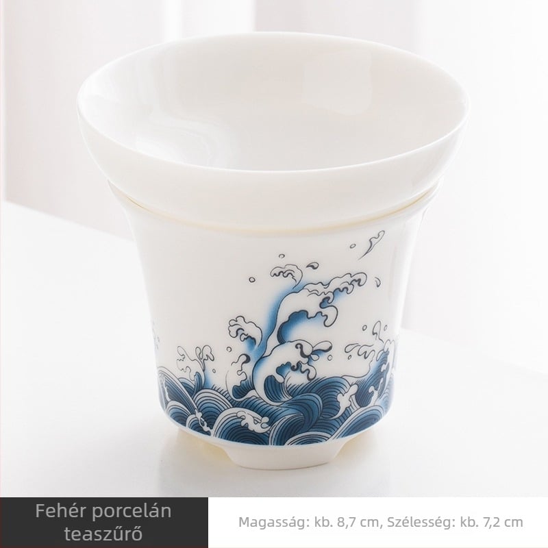Fehér porcelán teafilter, kerámiából készült, otthoni használatra, Kung Fu teáskészlet