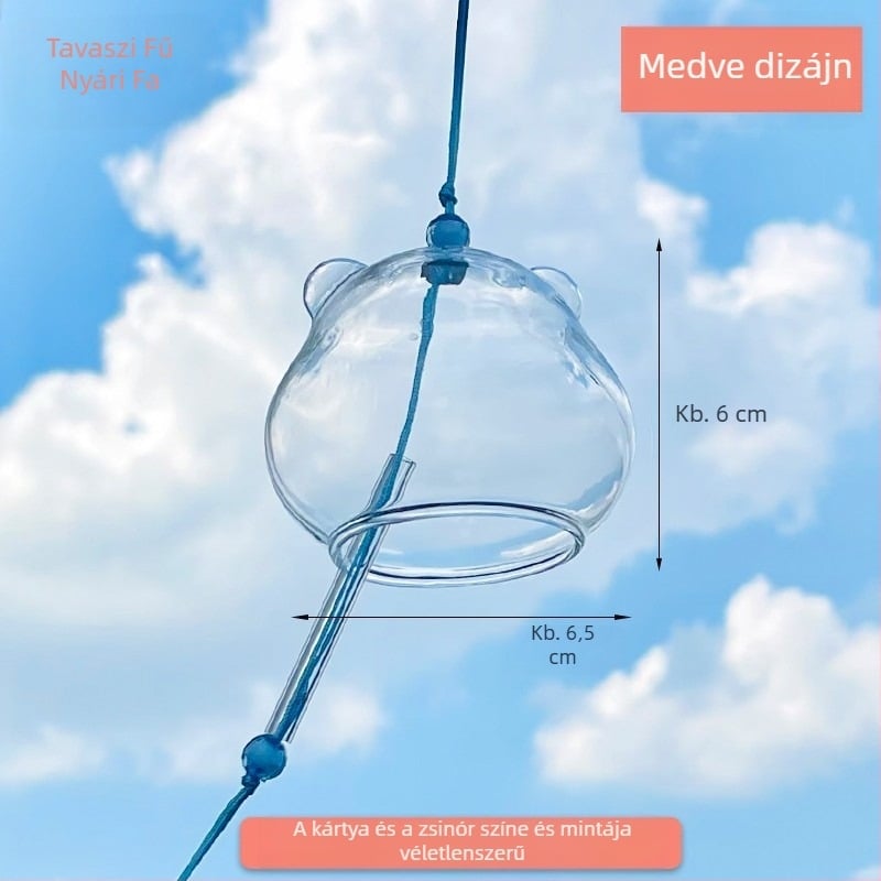 Japán-stílusú átlátszó üvegből készült harang DIY készlet, festett dizájnnal