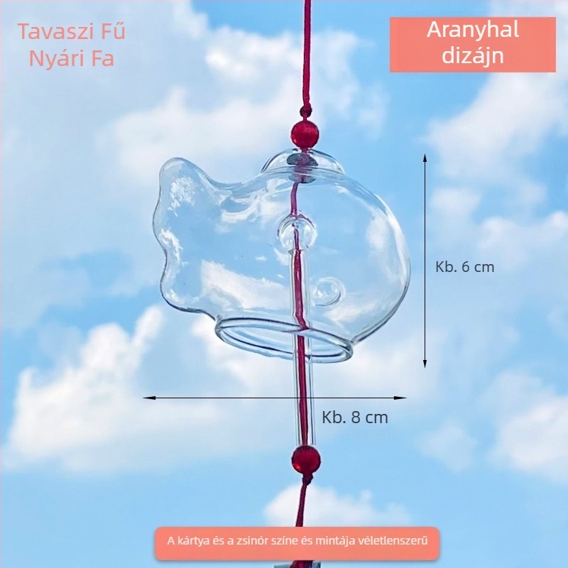 Japán-stílusú átlátszó üvegből készült harang DIY készlet, festett dizájnnal