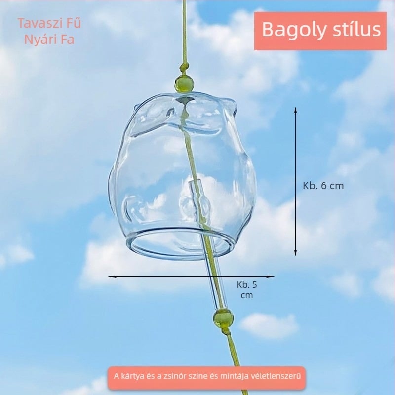 Japán-stílusú átlátszó üvegből készült harang DIY készlet, festett dizájnnal