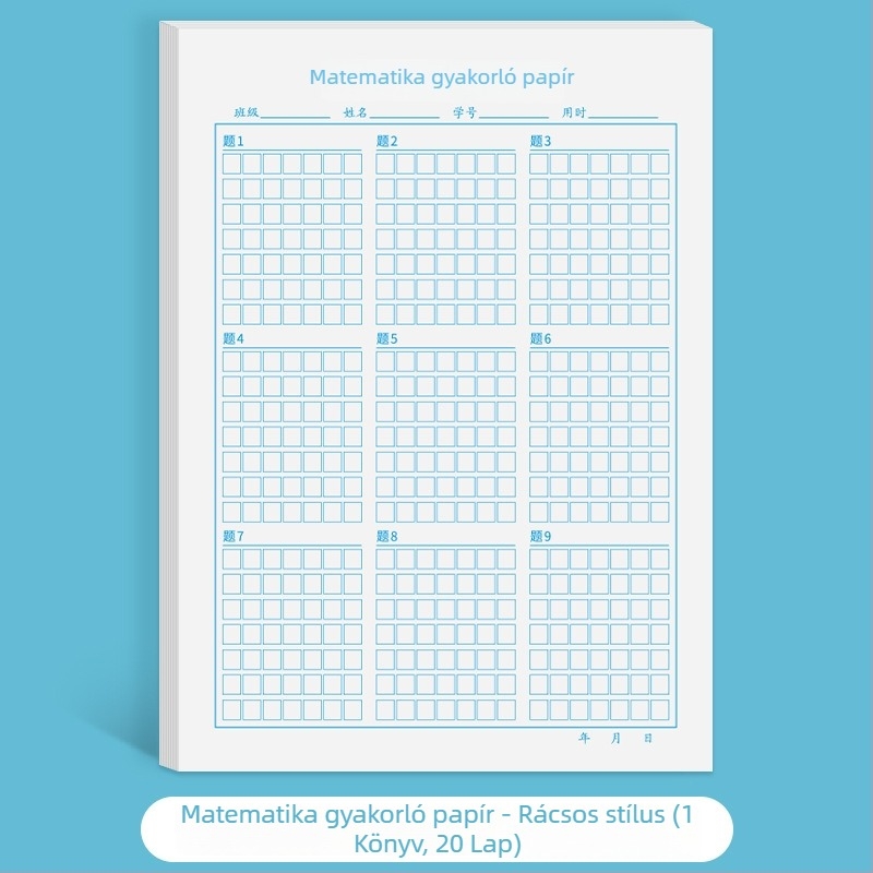 Általános iskola diákjai számára készült matematikai gyakorló lapok: összeadás, kivonás, szorzás és osztás – szóbeli számítás vázlat