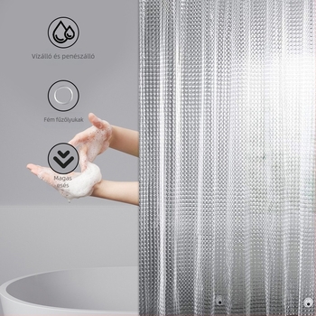 Modern minimalista 3D macskaszem, vastagított PEVA matt zuhanyfüggöny, többfunkciós fürdőszobai válaszfal