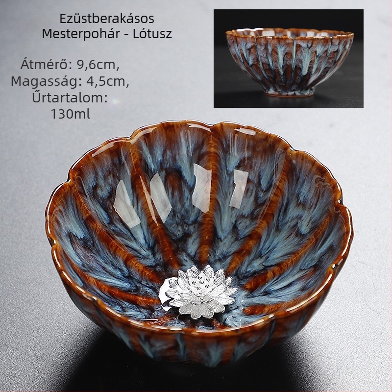 Ezüstbevonat Jian Zhan teáscsésze Tianmu mázzal, nyúl szőr glazúra, egyedi Gongfu teáscsésze, tizenkettő kínai állatöv jel