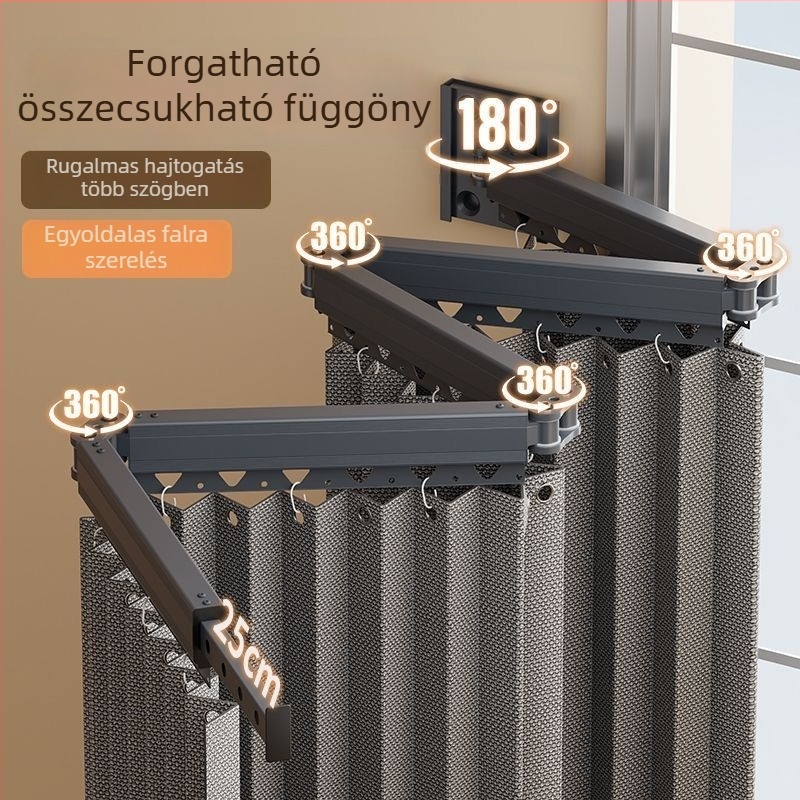 Összecsukható zuhanyfüggöny készlet láthatatlan fürdőszobai válaszfallal, vízálló száraz–nedves függöny, fúrásmentes telepítés