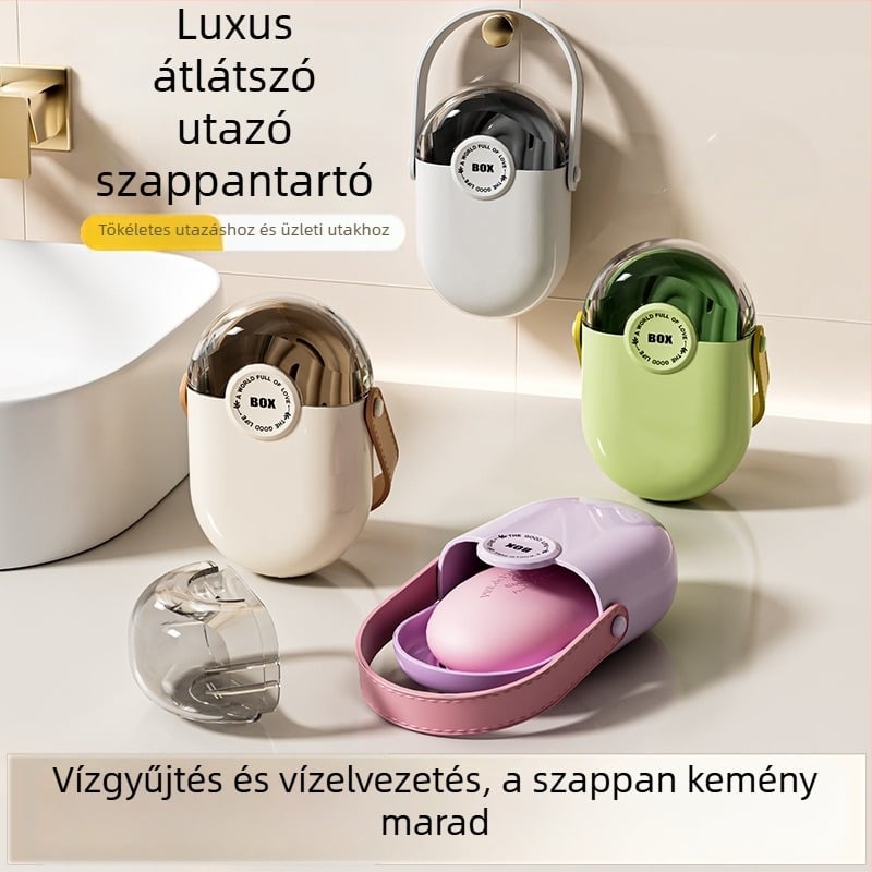 Prémium utazási szappantartó fedéllel, zárt, hordozható drenázsnyílásokkal – mini szappantároló doboz