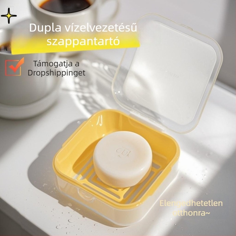 Kétoldalas lefolyó szappantartó utazásokhoz, hordozható zárható fedéllel és zárakkal, kézzel készített
