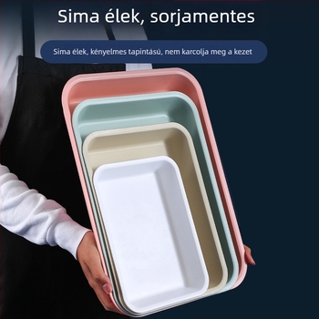 Műanyag téglalap alakú tál teáscsészékhez és teáskannához – mély tároló tál és gyümölcstál