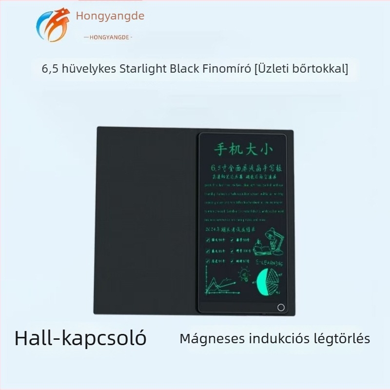 Összecsukható finomvonali íráslap mágnes tollal, bőr keretben, iroda és diákok számára