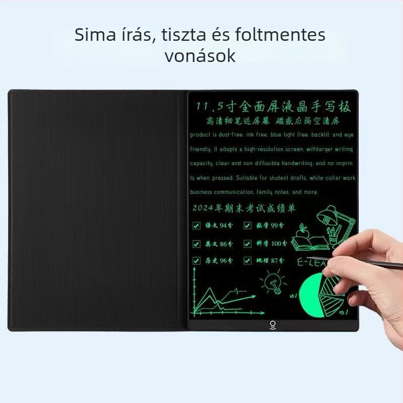 Összecsukható finomvonali íráslap mágnes tollal, bőr keretben, iroda és diákok számára