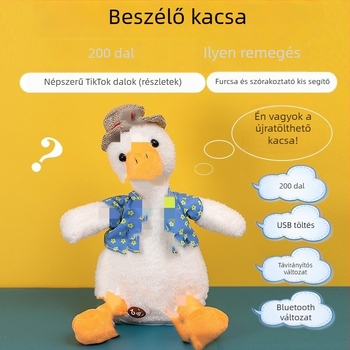 Kacsa plüssjáték hangfelvételi és visszajátszó funkcióval, interaktív babajáték