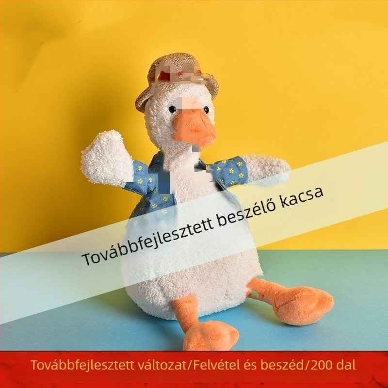 Kacsa plüssjáték hangfelvételi és visszajátszó funkcióval, interaktív babajáték