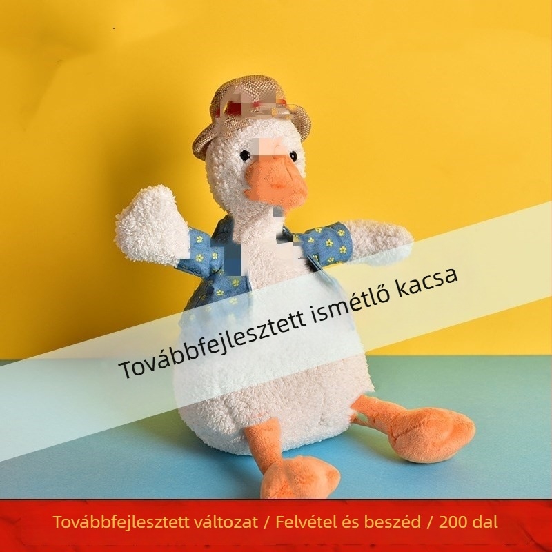 Kacsa plüssjáték hangfelvételi és visszajátszó funkcióval, interaktív babajáték
